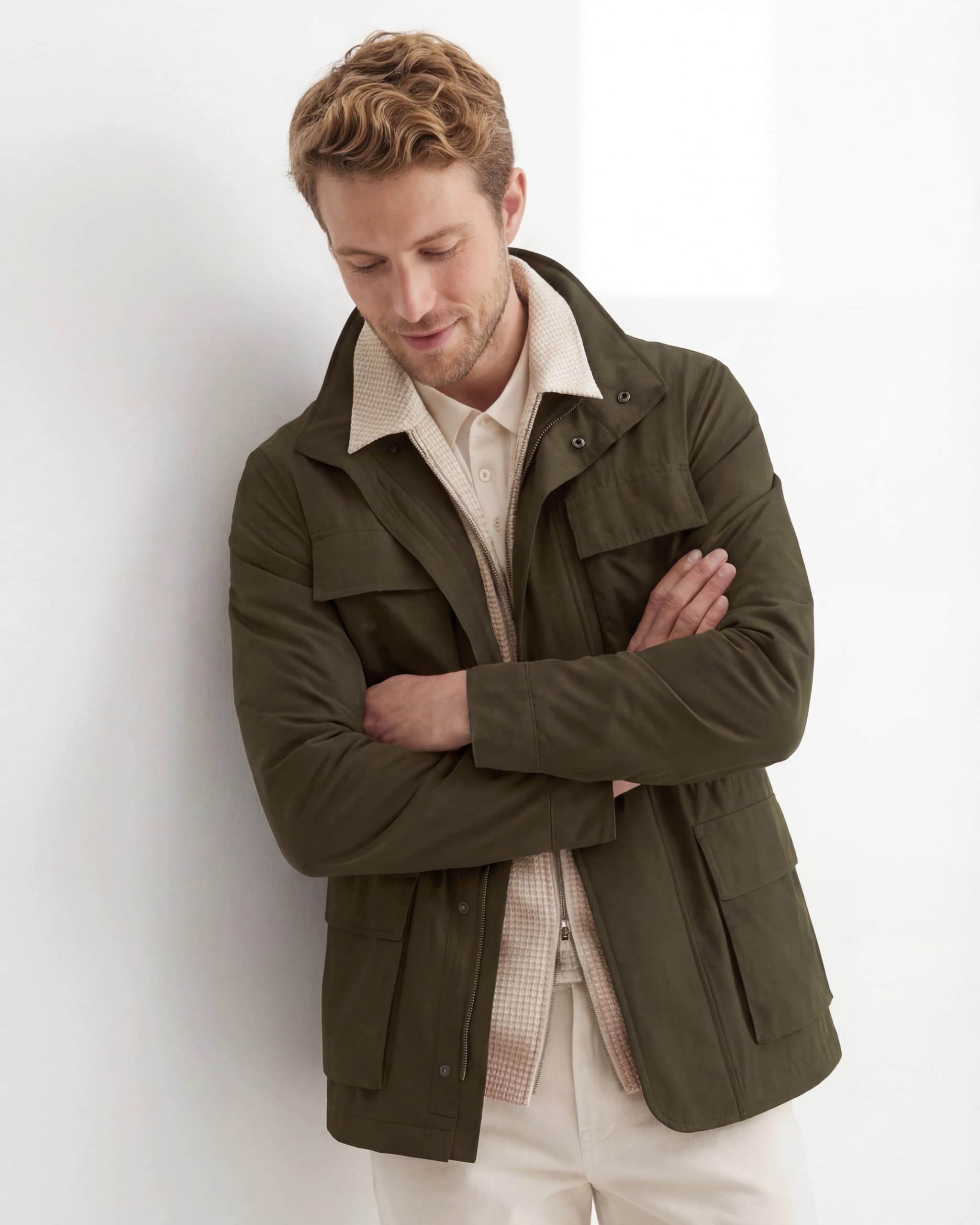 Olivenfarvet Quiltet Gilet