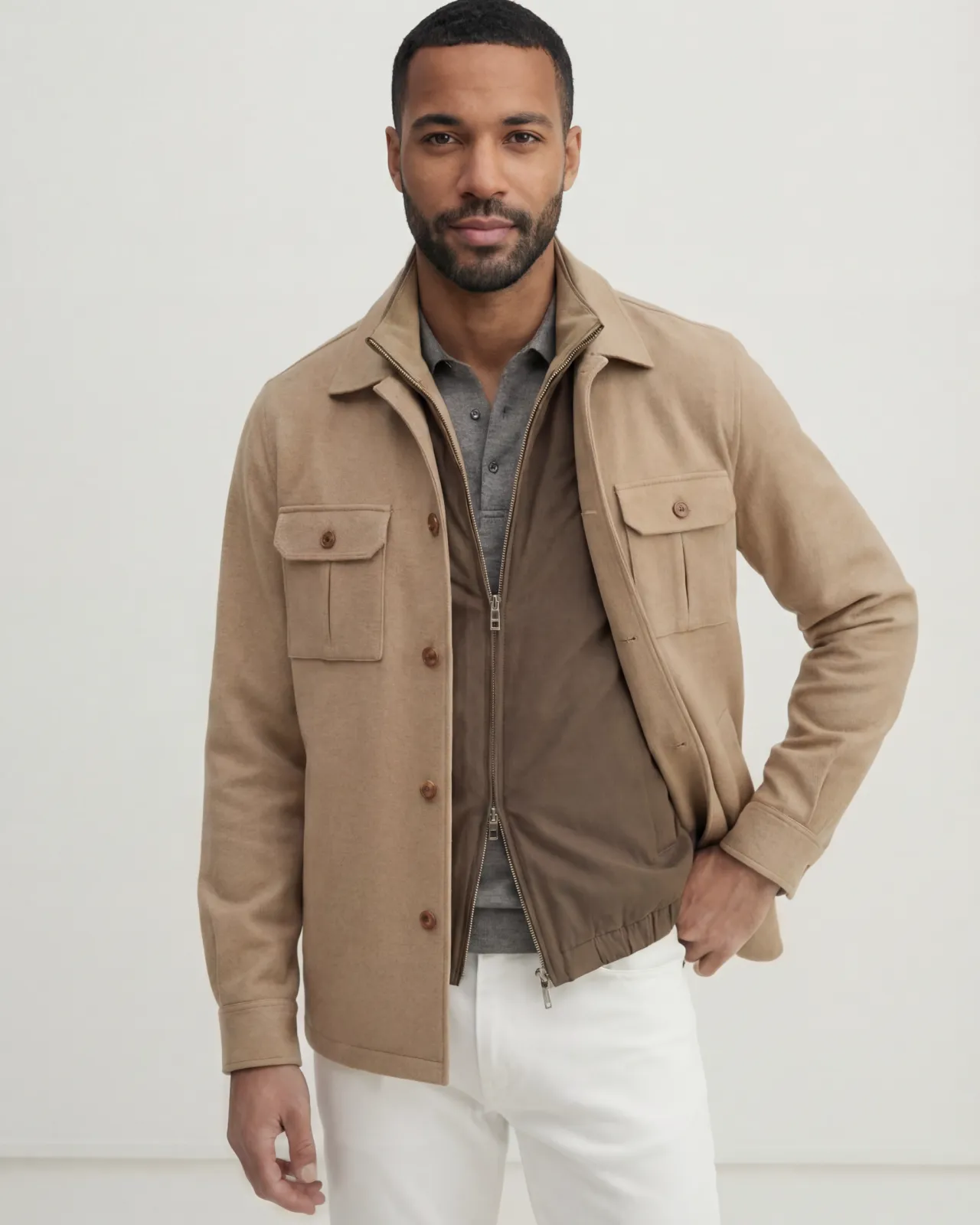 Camel Shirt Jacket