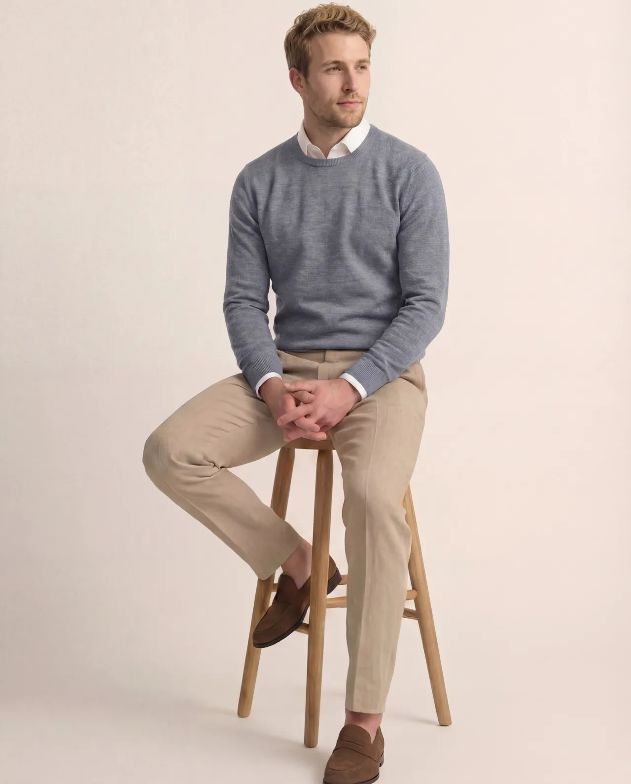 Grå Merino Crewneck