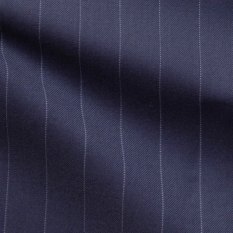 Mørkeblå pinstripe dobbeltradet jakke i Super 150s materiale TTL2430