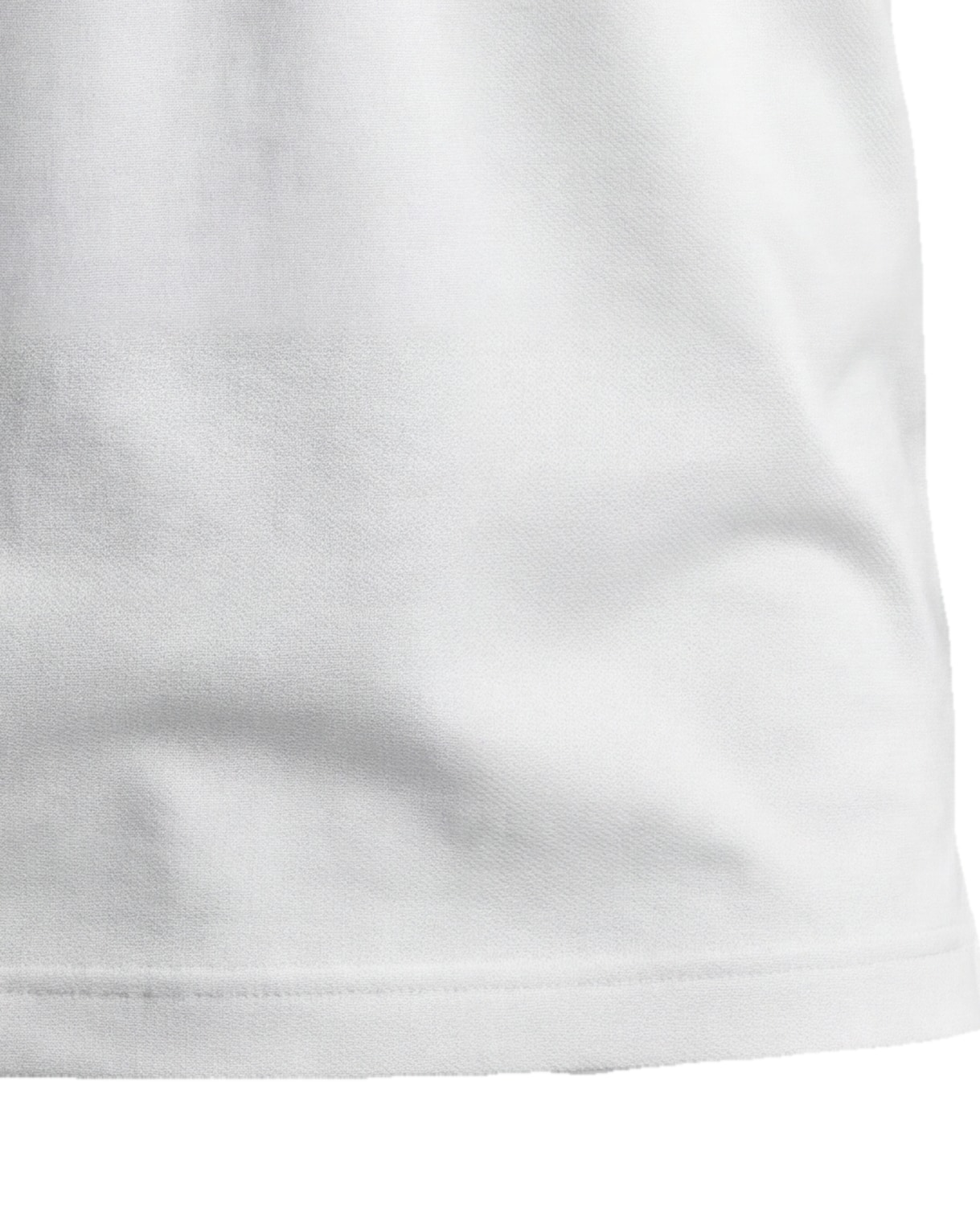 Hvid Bomuldspolo, detalje af kanten