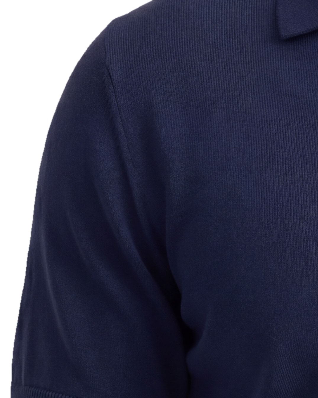 Navy Cotton Polo, sleeve detail
