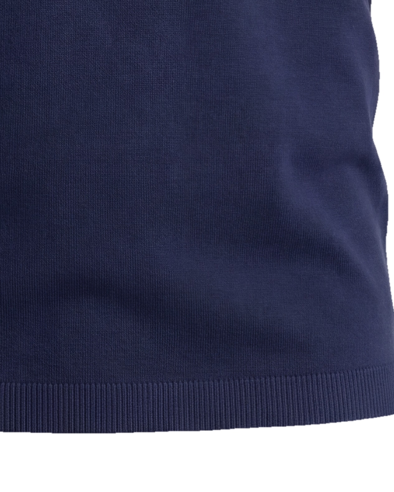 Navy Cotton Polo, hem detail
