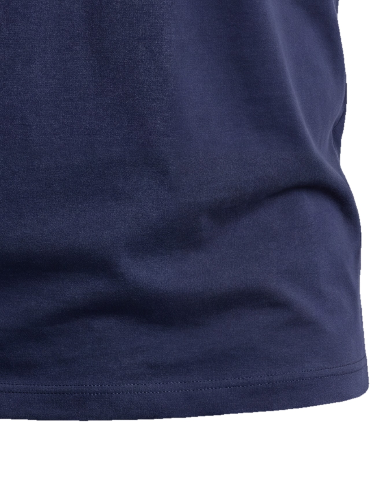 Navy Cotton T‑Shirt, hem detail