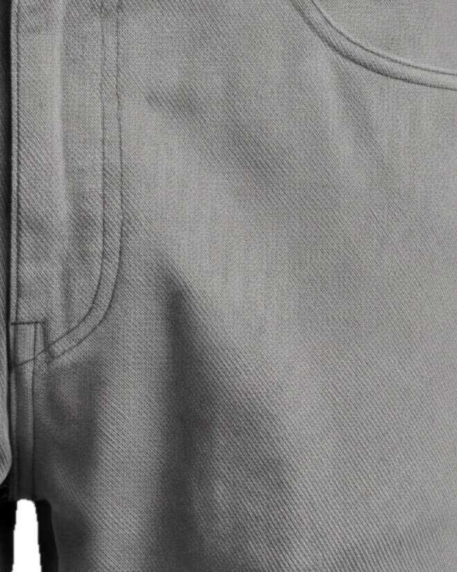 Lysegrå bomulds-chinos, detalje af lommen