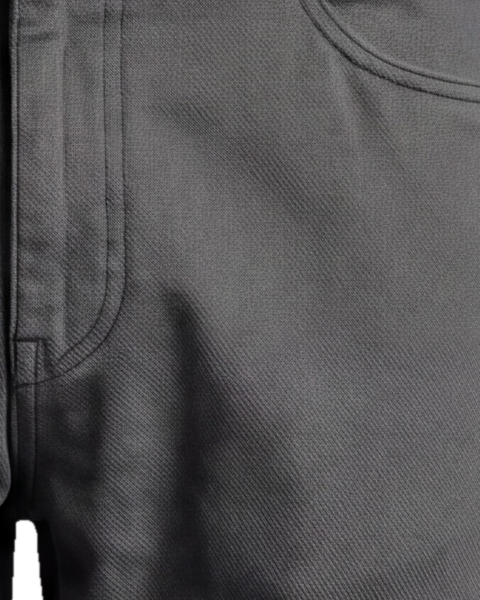 Koksgrå bomulds-chinos, detalje af lommen