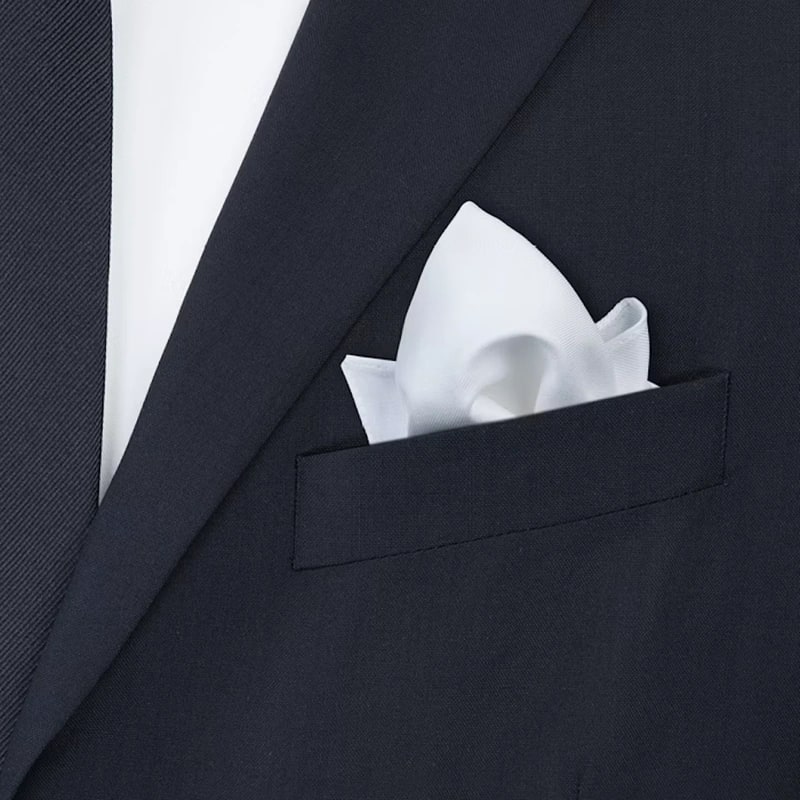 Pocket square folded as a puff