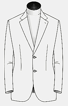 Notch lapel, low gorge