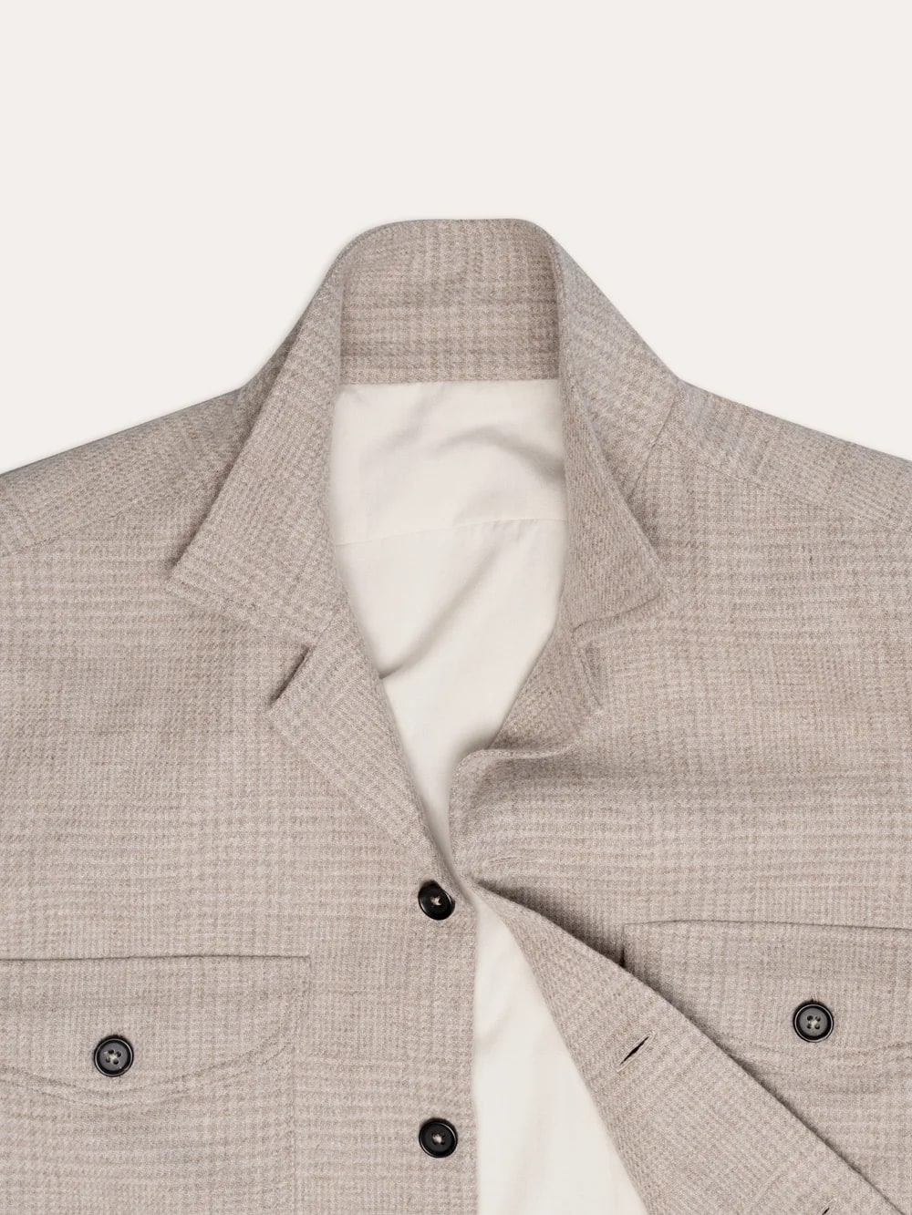 Blue Striped Cotton Twill Shirt – detail