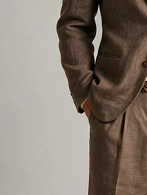 Light Brown Linen Suit, cuff detail