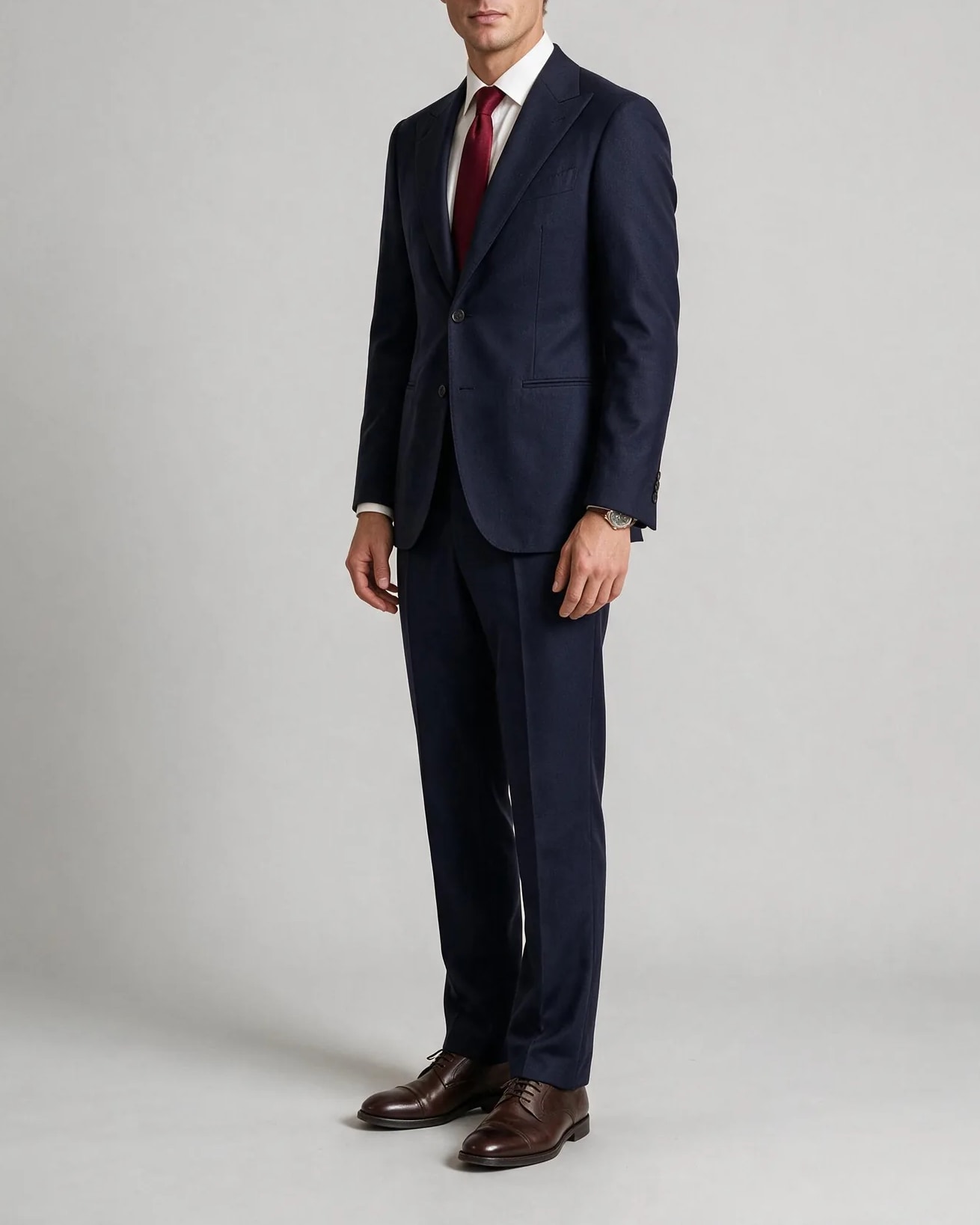 Dark Navy Suit from Dugdale, on model