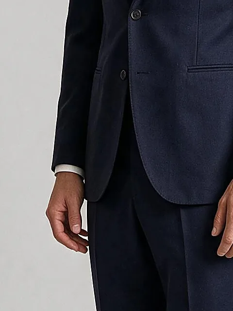 Dark Navy Suit from Dugdale, pocket detail