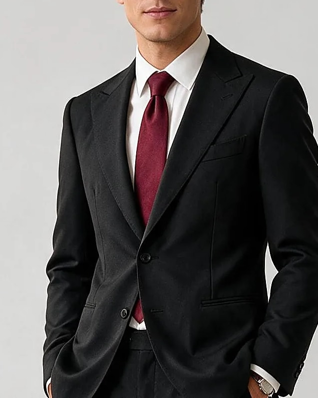 Black Suit from Angelico, collar detail