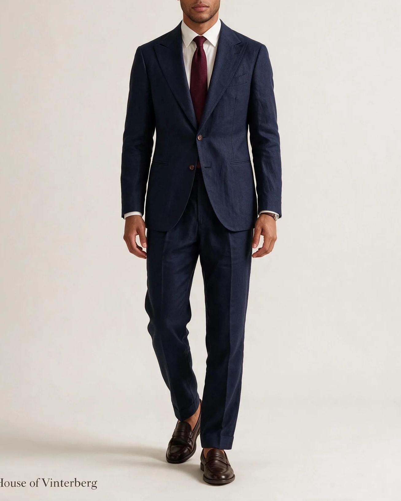 Dark Navy Suit from HOV Collection, on model