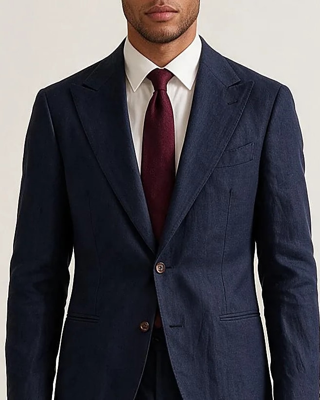 Dark Navy Suit from HOV Collection, collar detail