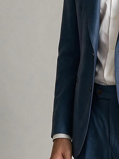 Dark Steel Blue Super 130s Suit, cuff detail