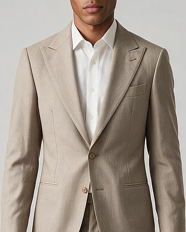 Light Sand Suit, collar detail