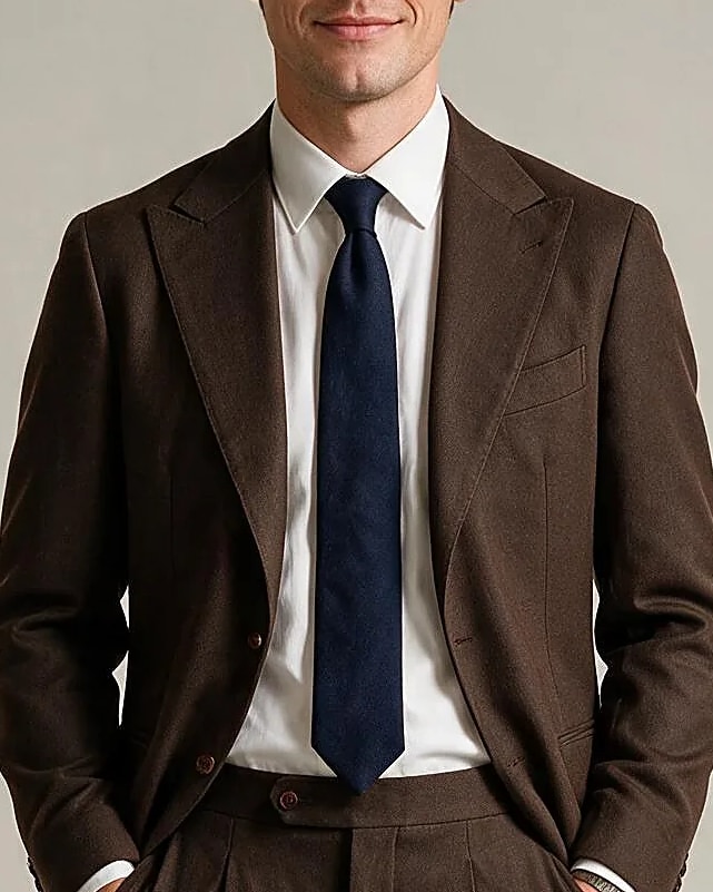 Dark Brown Suit, collar detail
