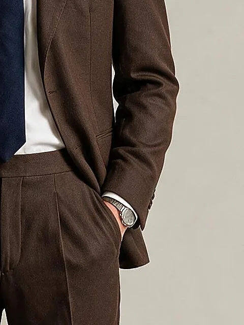 Dark Brown Suit, pocket detail