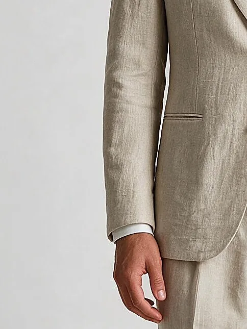 Cream Linen Suit from TBM / TFM, cuff detail