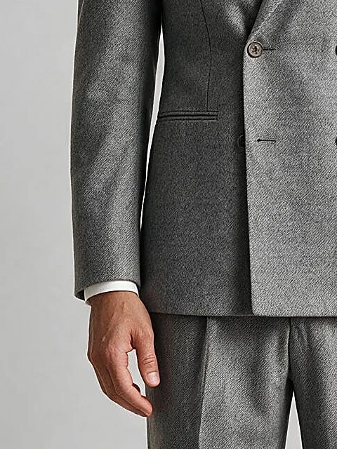 Mid-Grey Double-Breasted Suit, pocket detail