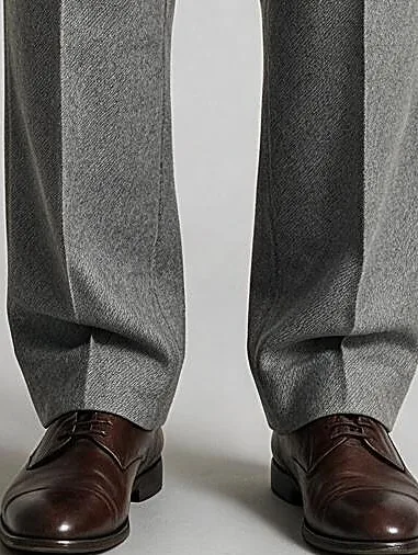 Mid-Grey Double-Breasted Suit, hem detail