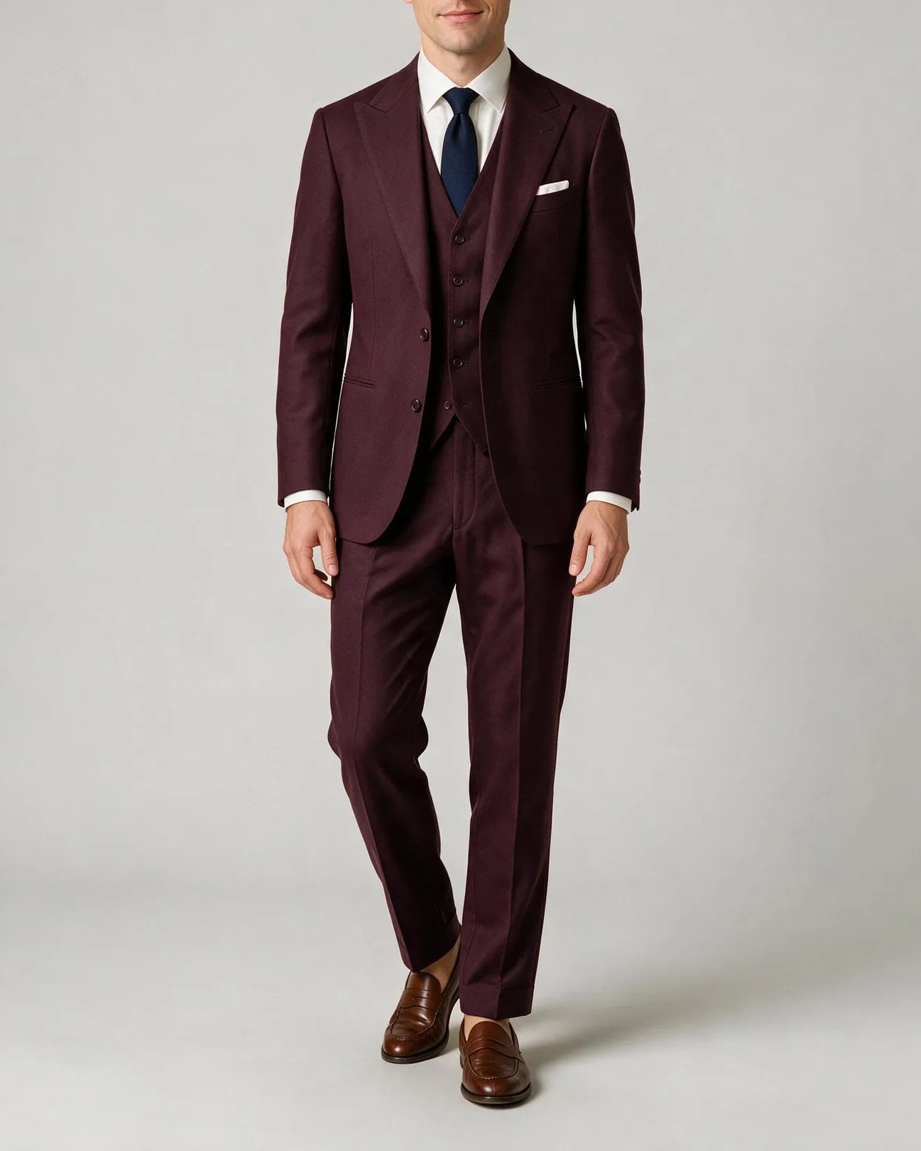 Bordeaux 3-piece jakkesæt, på model