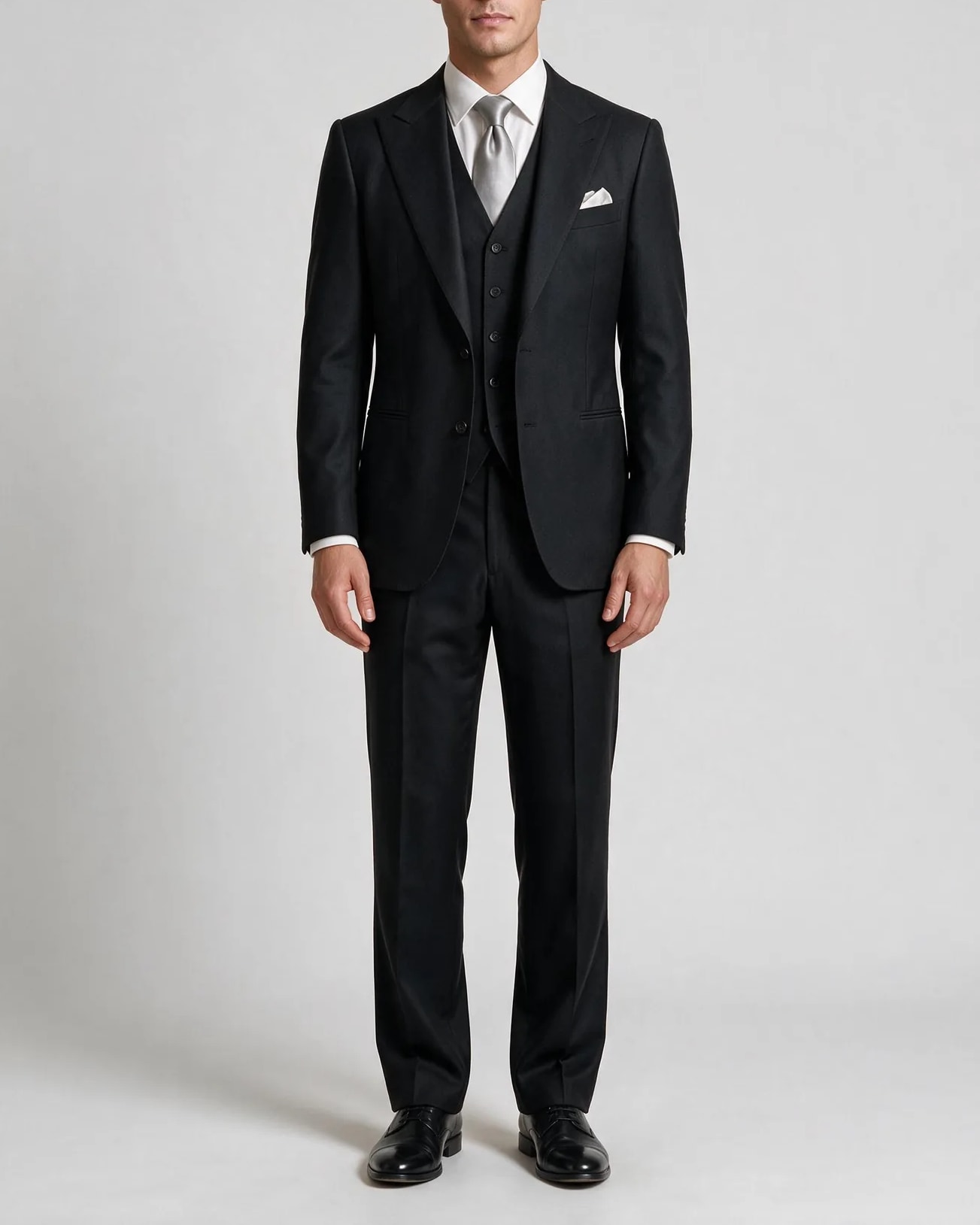 Black 3-Piece Suit from Dugdale, on model