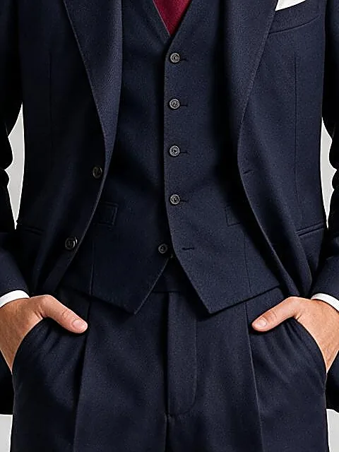Dark Navy 3-Piece Suit from Dugdale, on model