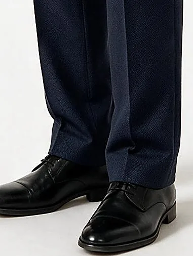 Dark Navy Super 130s 3-Piece Suit, hem detail