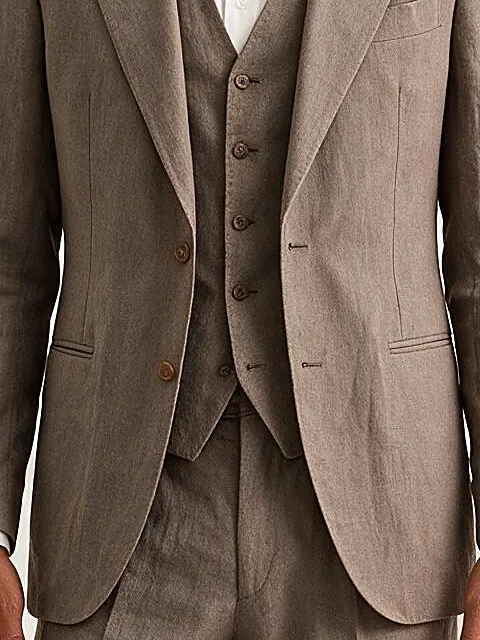 Taupe 3-Piece Suit, on model