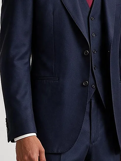 Marineblå Super 130s 3-piece jakkesæt, på model