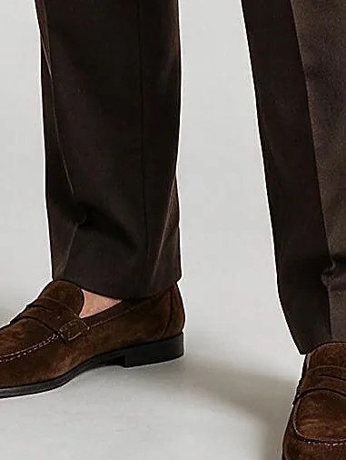 Dark Brown 3-Piece Suit, hem detail