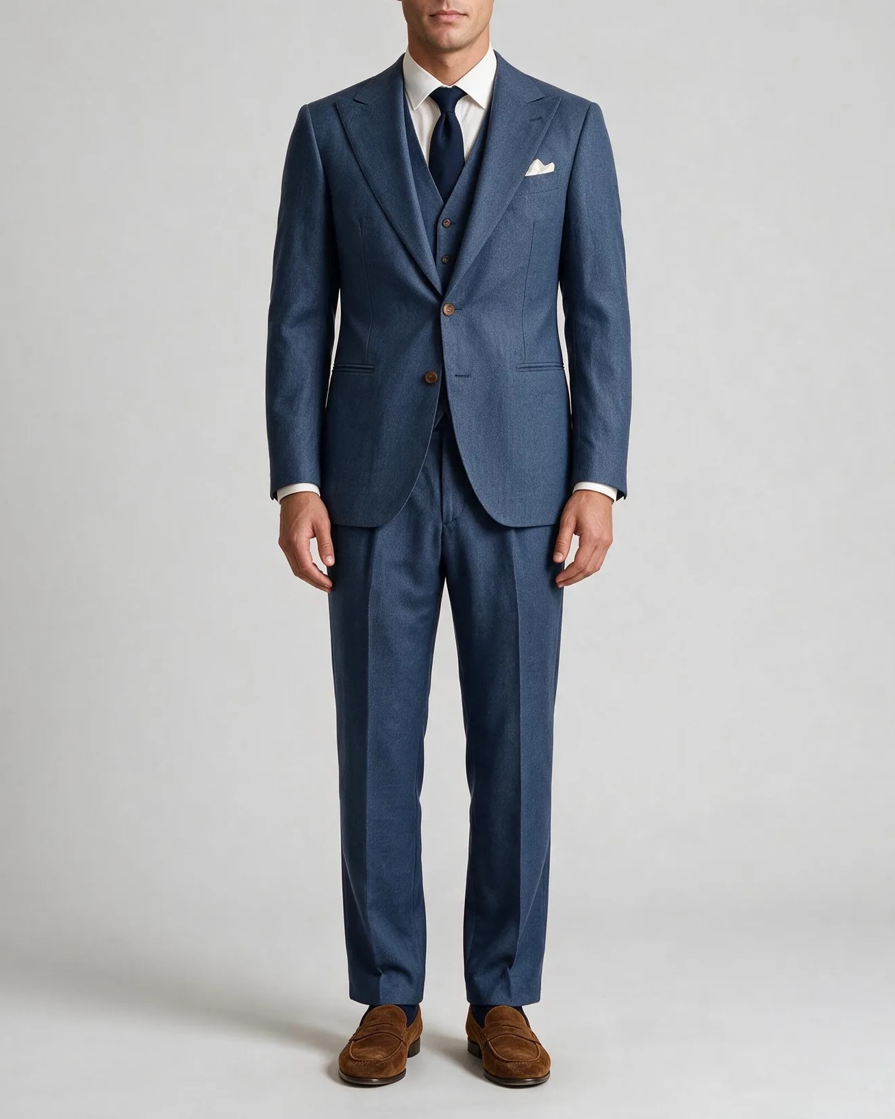 Mid-Blue 3-Piece Suit from HOV Collection, on model