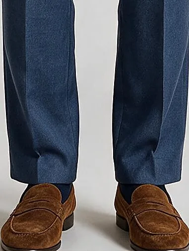 Mid-Blue 3-Piece Suit from HOV Collection, hem detail