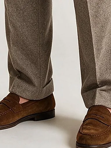 Taupe Herringbone 3-Piece Suit from Drago, hem detail