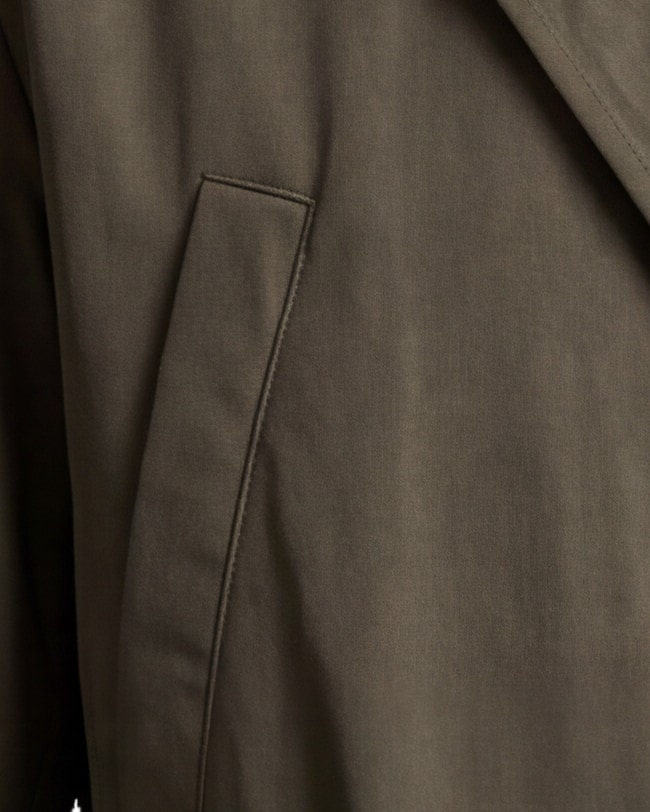 Olive Green Field Jacket, fabric close-up
