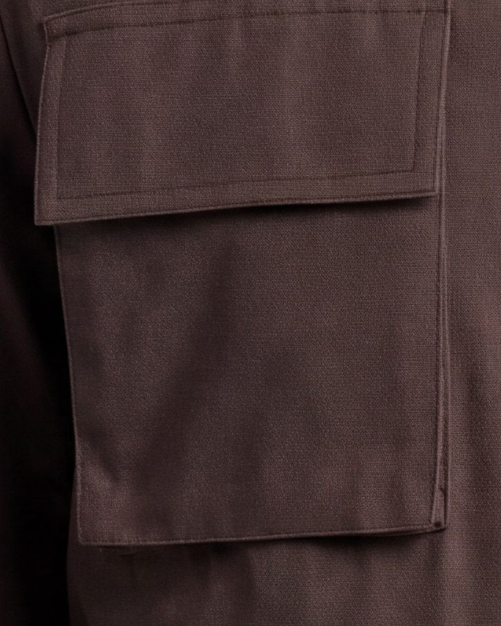Brown Field Jacket, fabric close-up