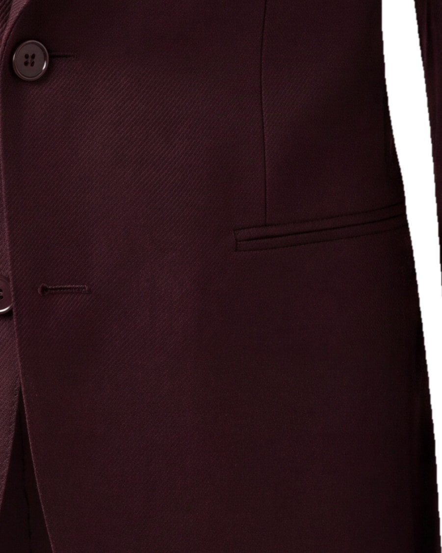 Bordeaux Super 120s Wool Jacket, pocket detail