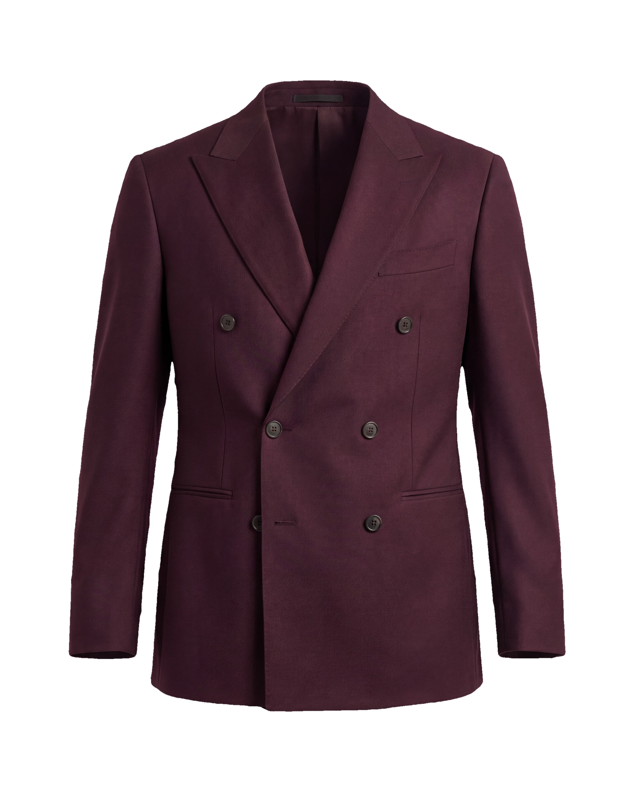 Bordeaux Double-Breasted Super 120s Wool Jacket