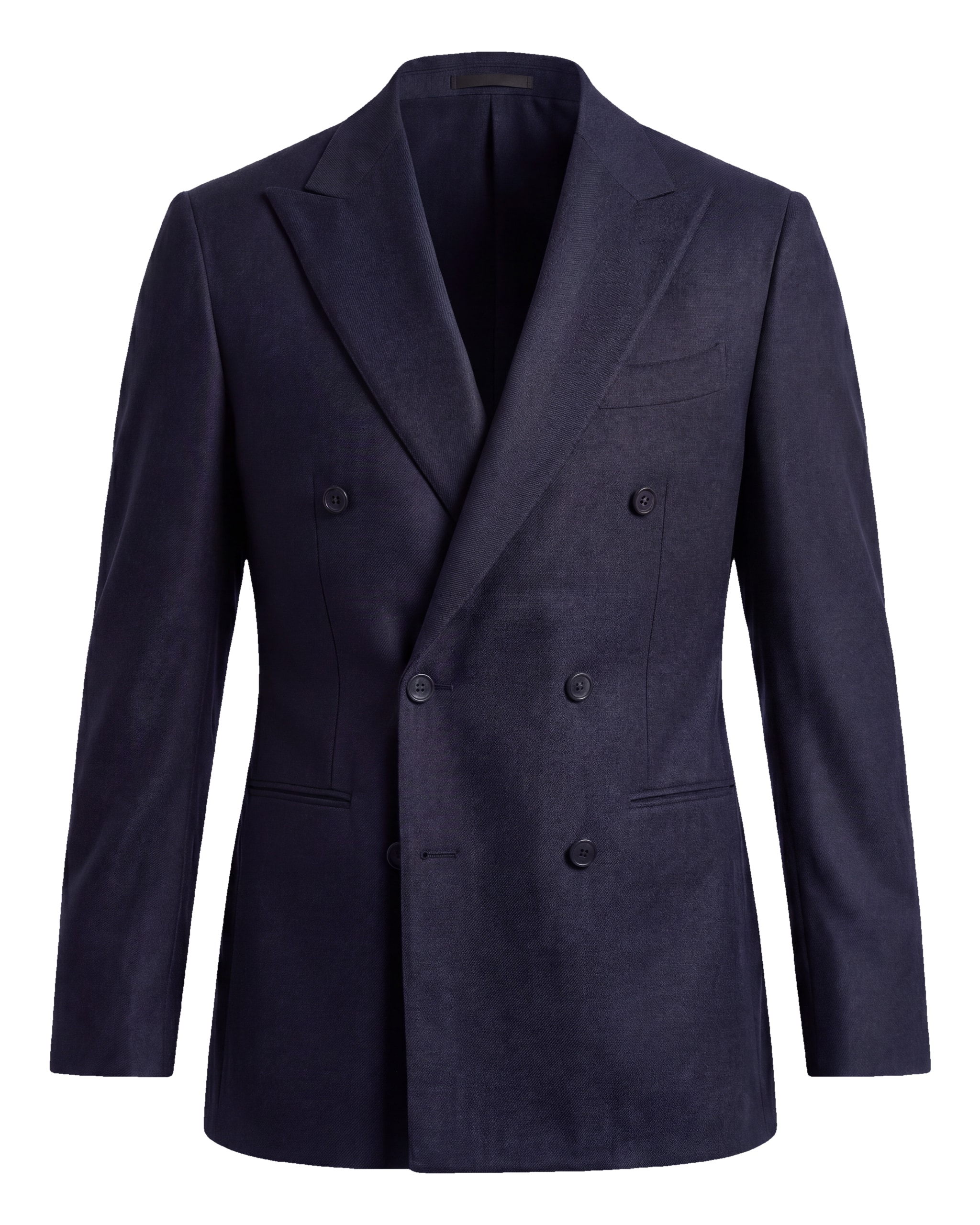 Navy Double-Breasted Super 120s Wool Jacket