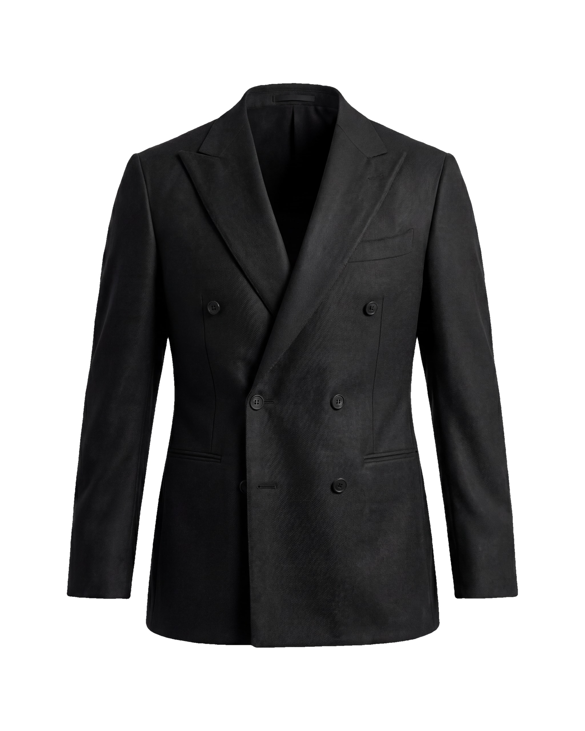 Charcoal Double-Breasted Super 110s Wool Jacket
