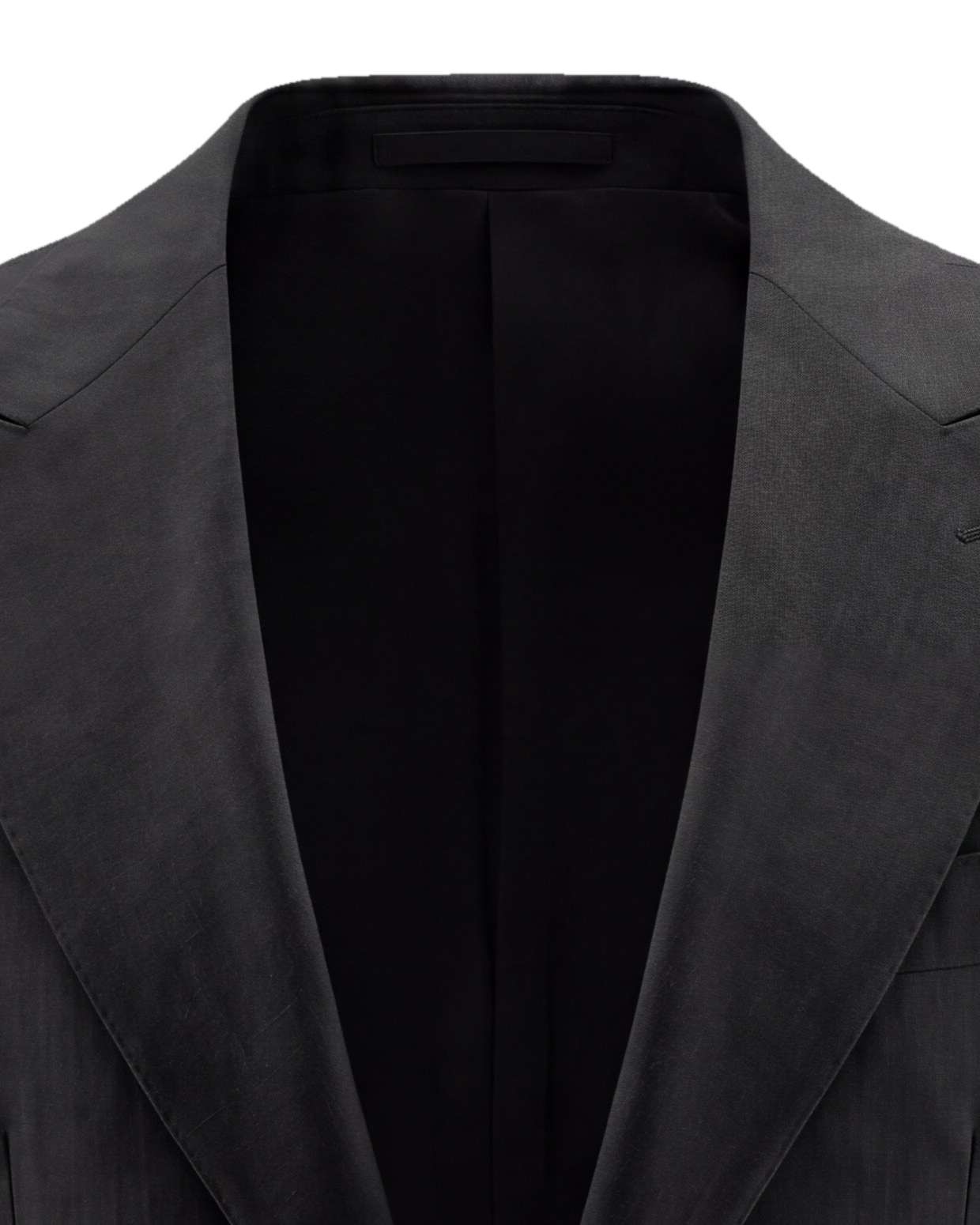 Charcoal Super 110s Wool Jacket, collar detail