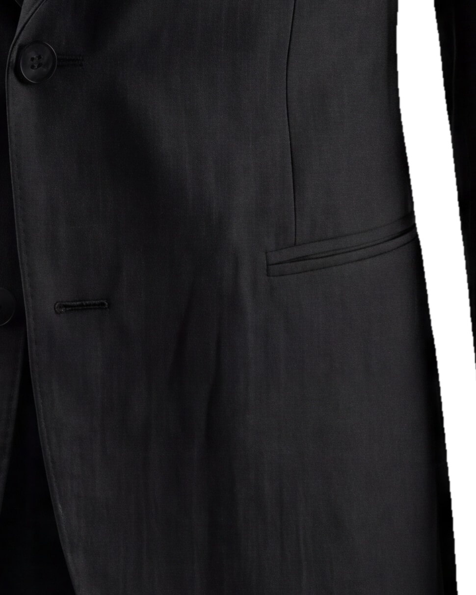Charcoal Super 110s Wool Jacket, pocket detail