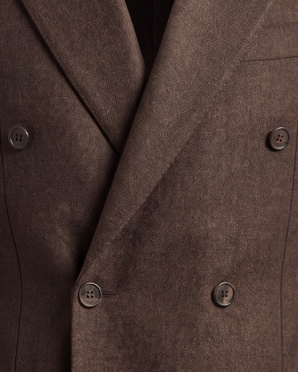 Brown Double-Breasted Super 120s Wool Jacket, front view