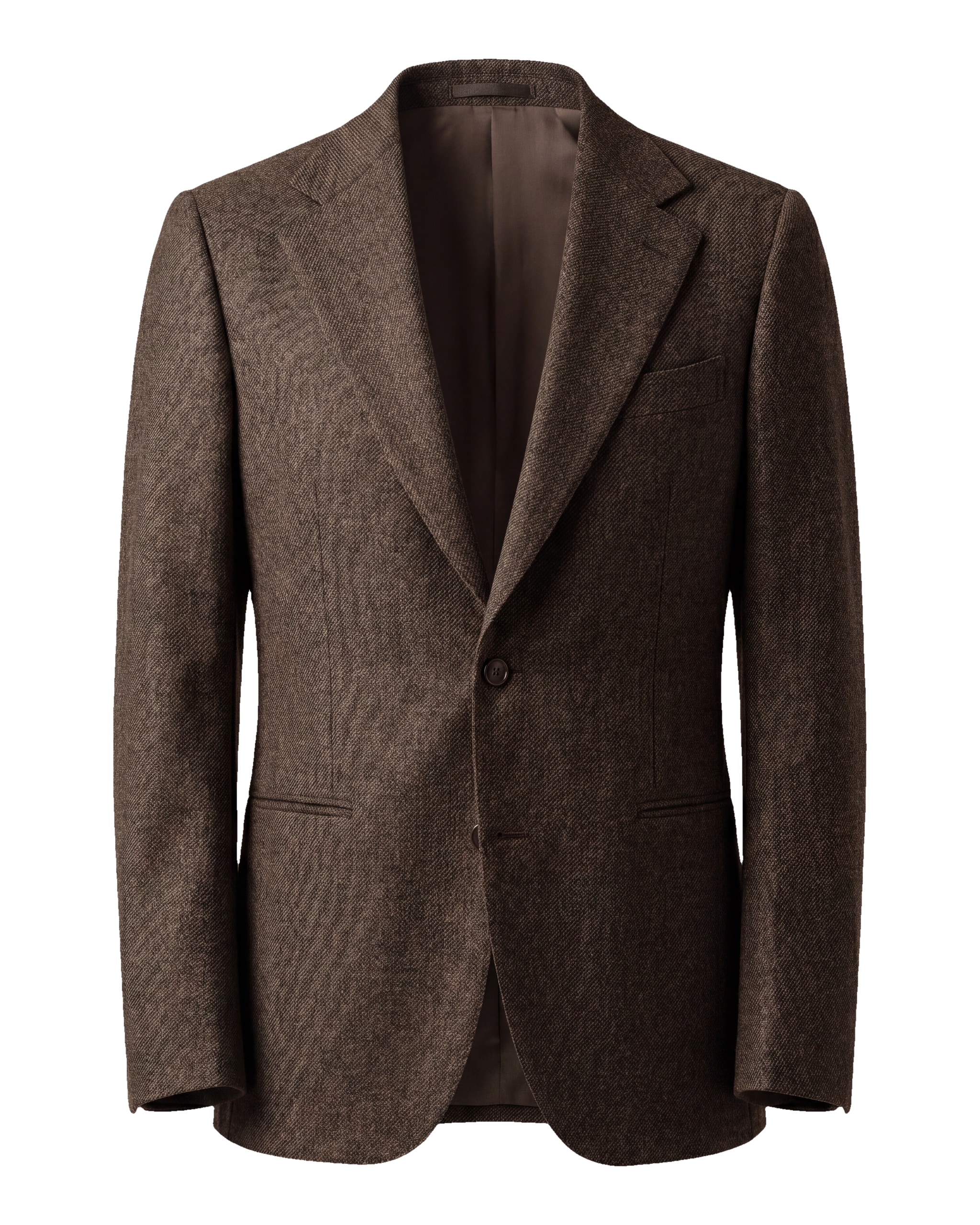 Mørkebrun herringbone Super 120s jakke