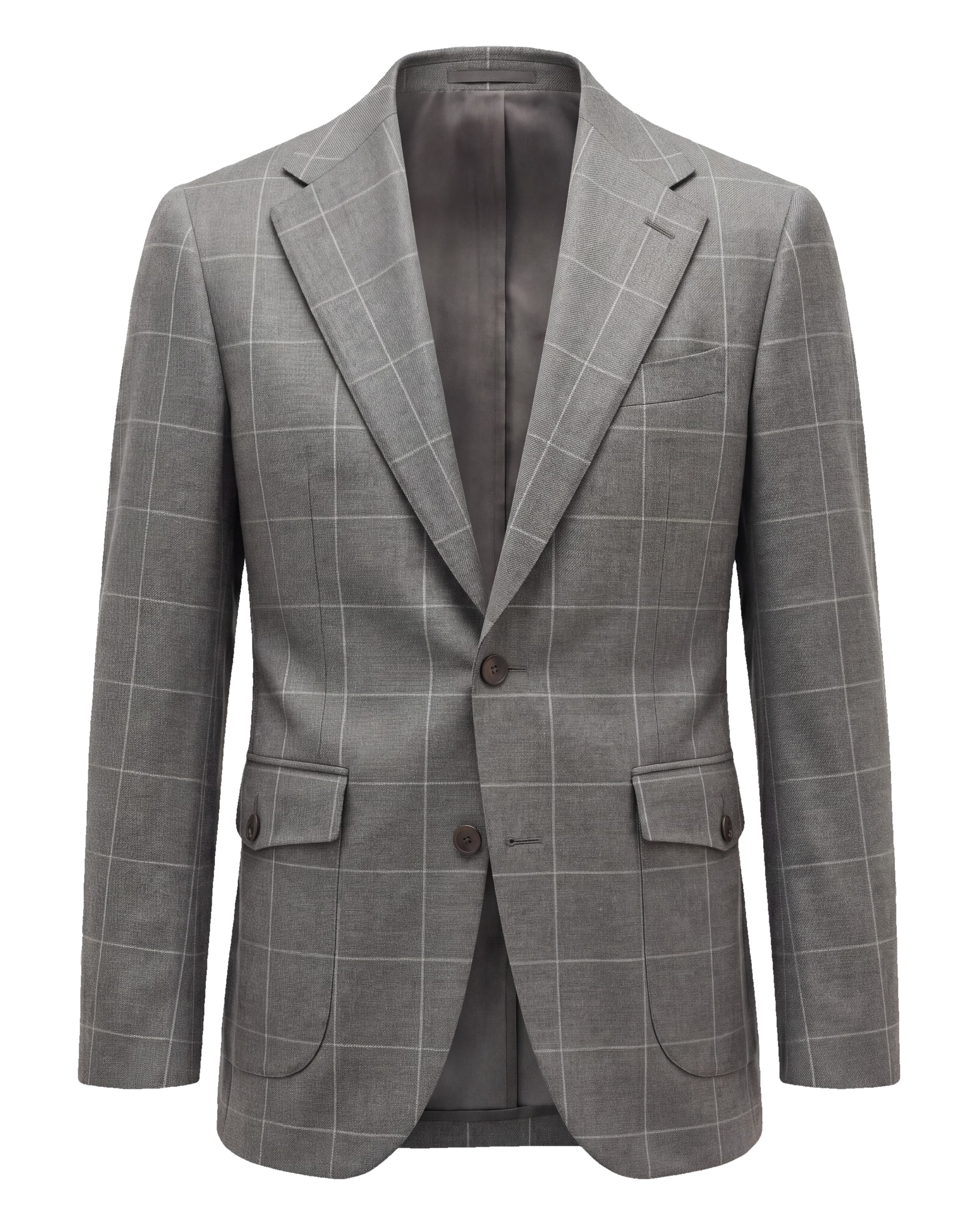 Grey Windowpane S110 Wool Sports