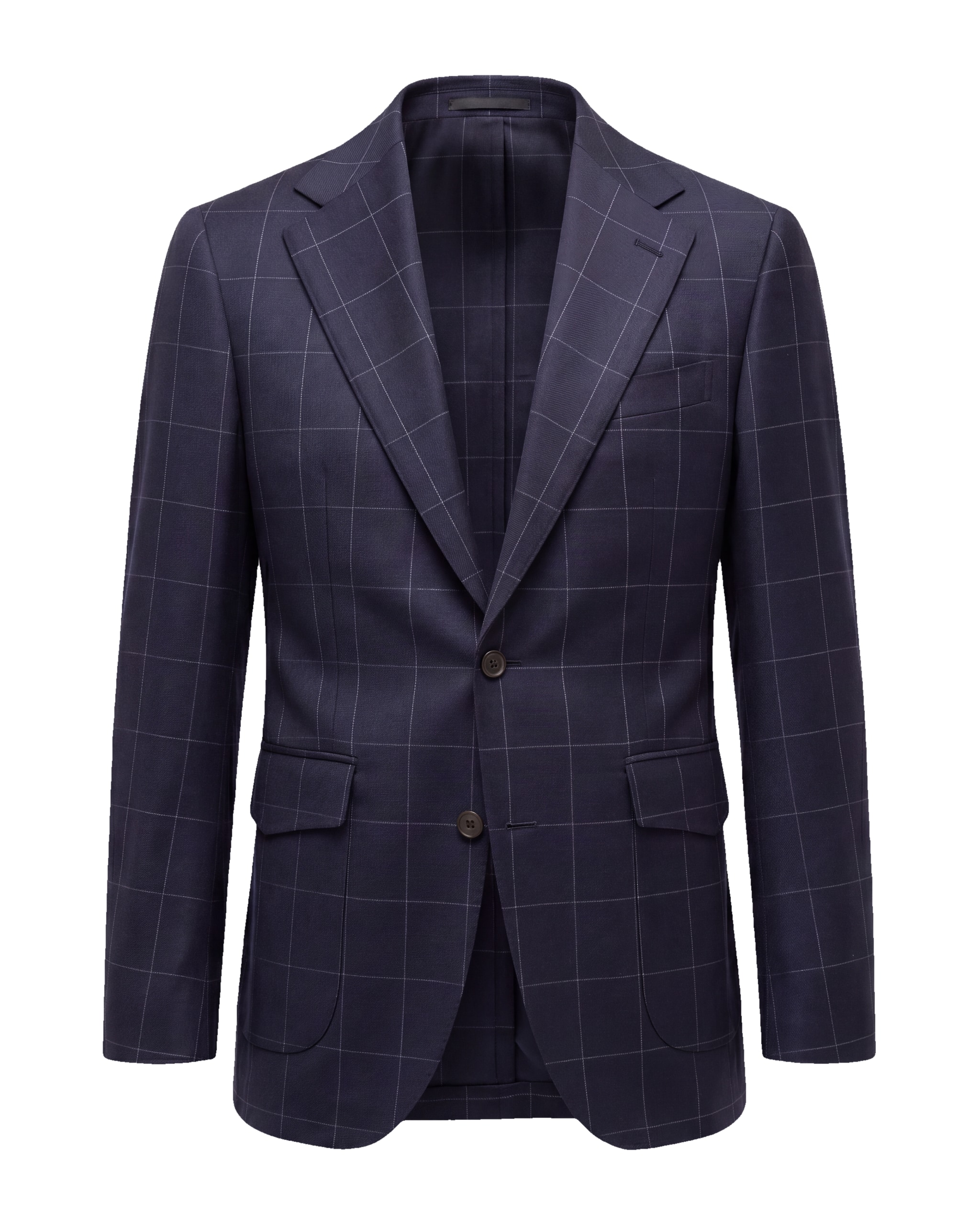 Navy Windowpane S110 Wool Sports