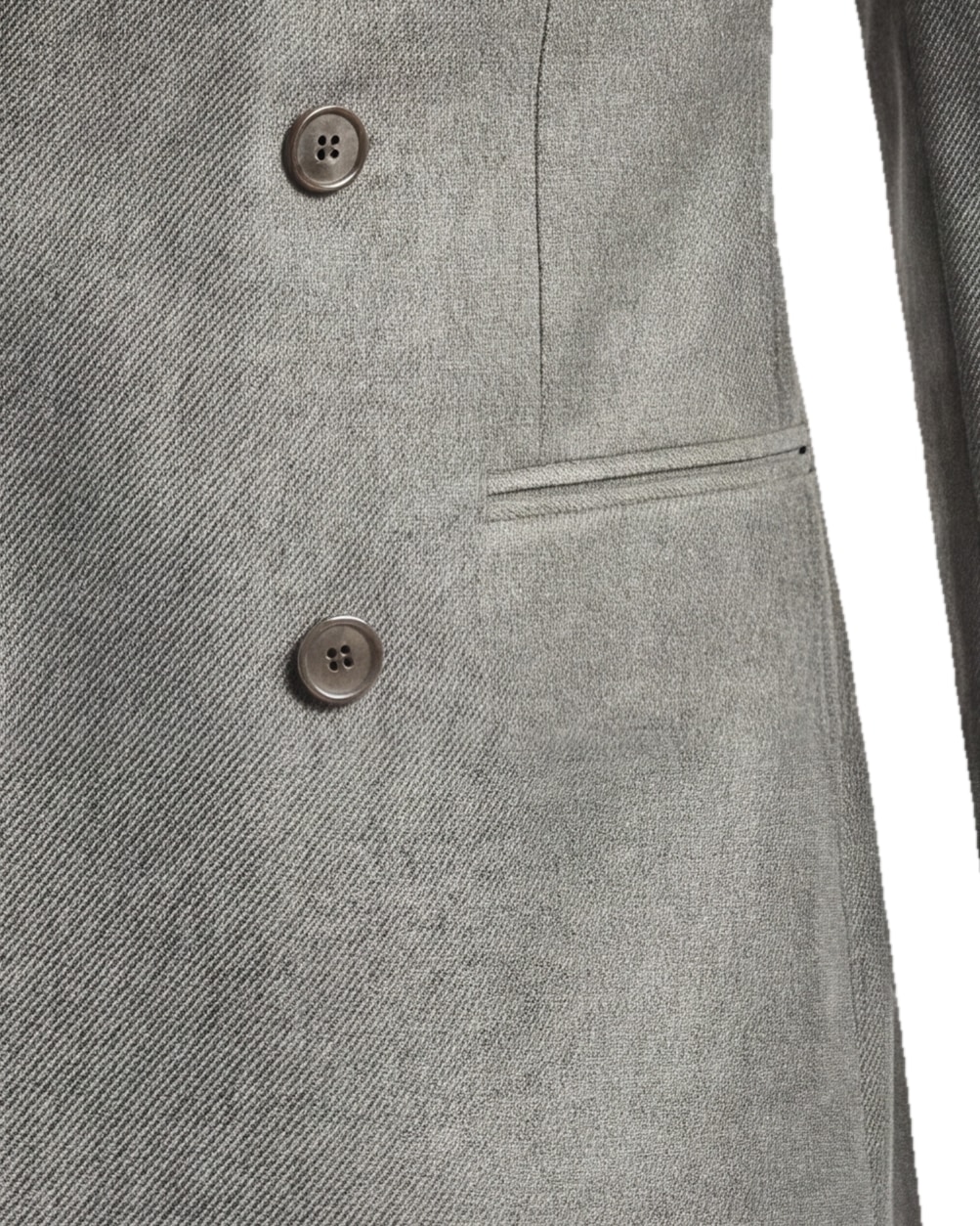 Light Grey Double-Breasted Super 110s Wool Jacket, pocket detail