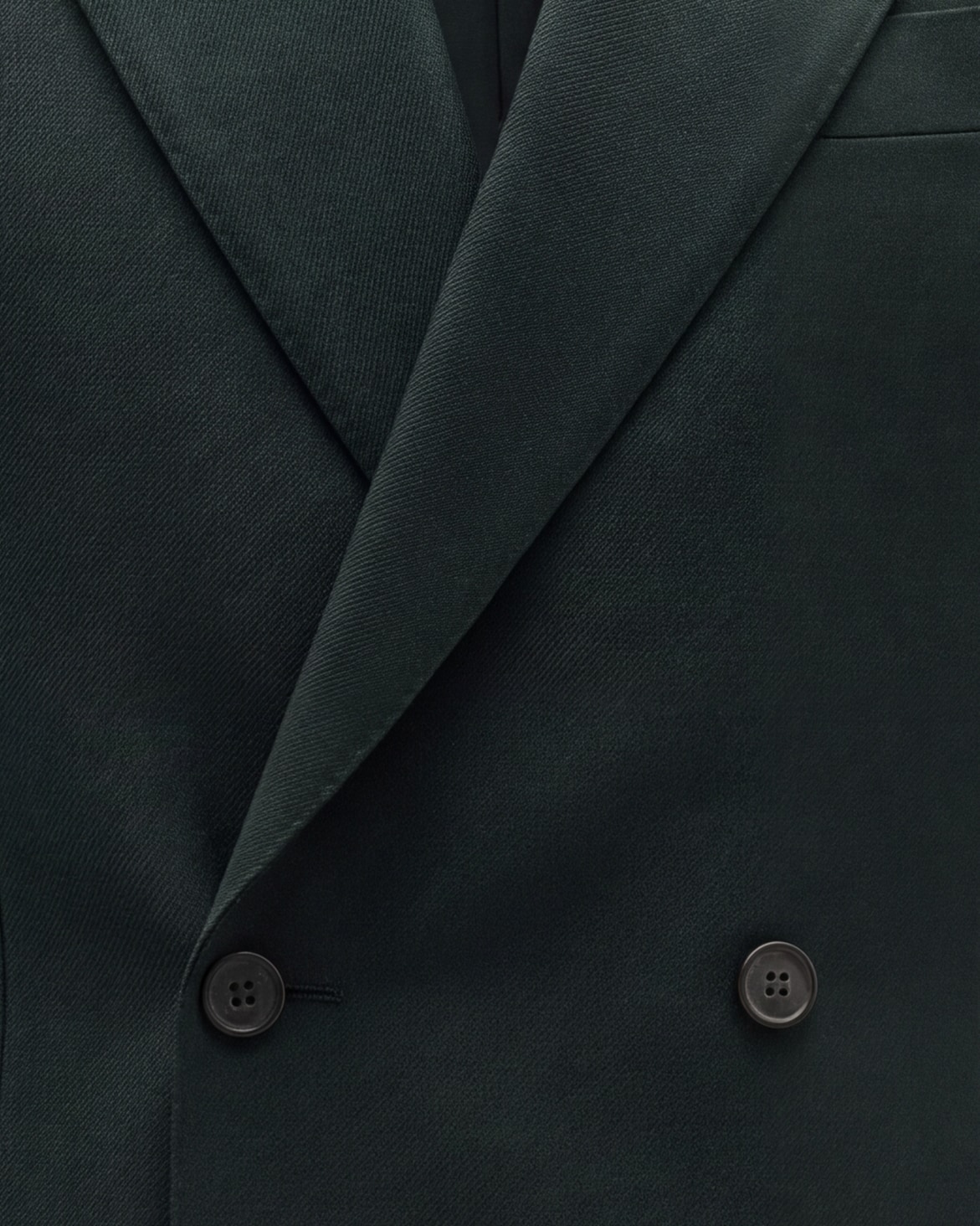 Dark Green Double-Breasted Super 110s Wool Jacket, front view